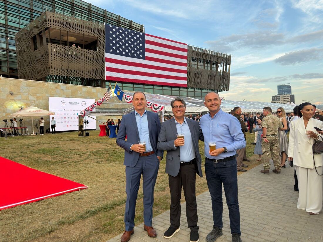 Team members at a U.S.-Kosovo diplomatic event